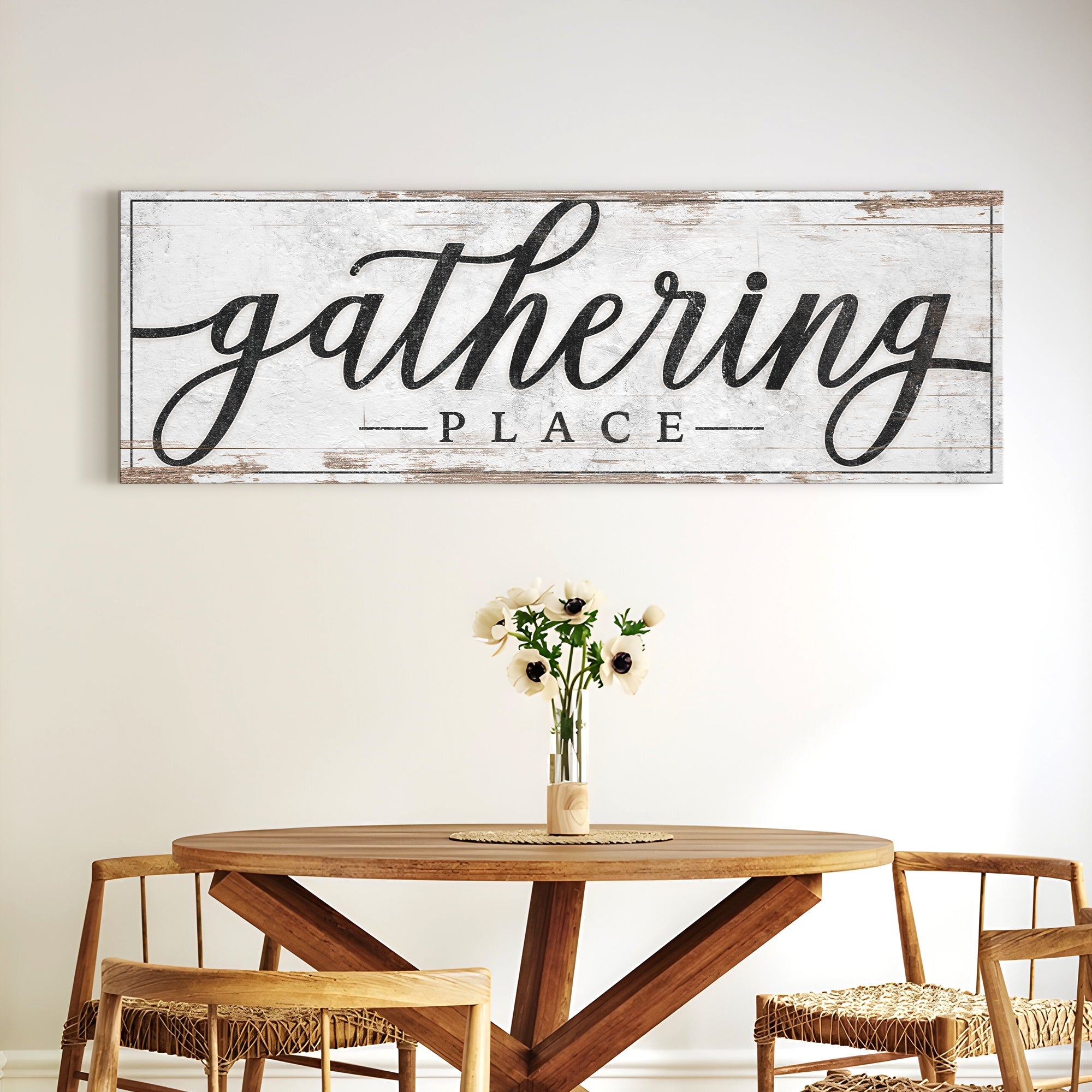 Gathering Place Kitchen Sign Canvas Wall Art Decor