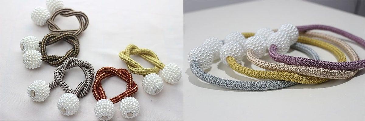Pearl Magnetic Curtain Tieback Clips Elegant Window Accessories Decor