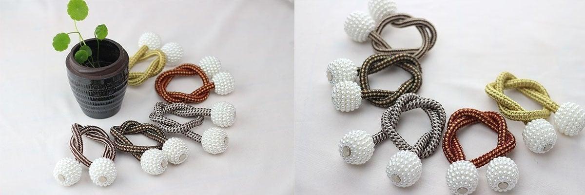 Pearl Magnetic Curtain Tieback Clips Elegant Window Accessories Decor