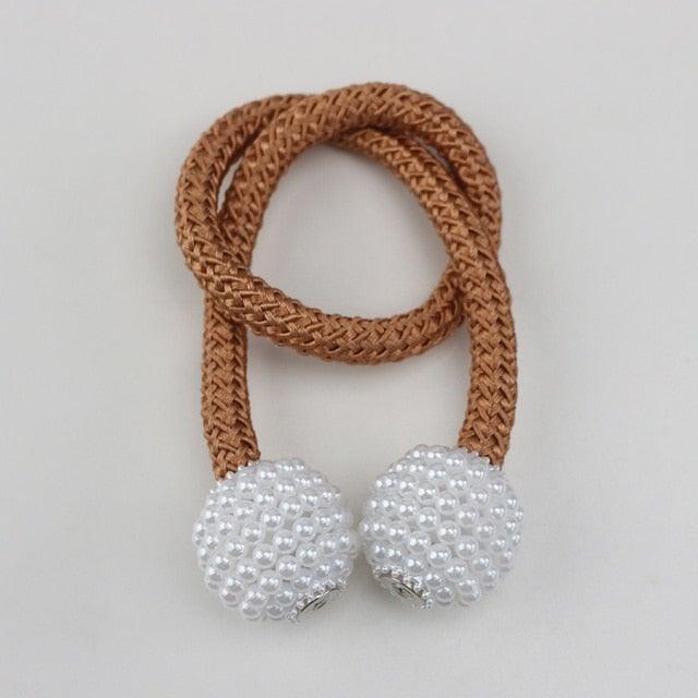 Pearl Magnetic Curtain Tieback Clips Elegant Window Accessories Decor