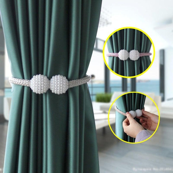 Pearl Magnetic Curtain Tieback Clips Elegant Window Accessories Decor