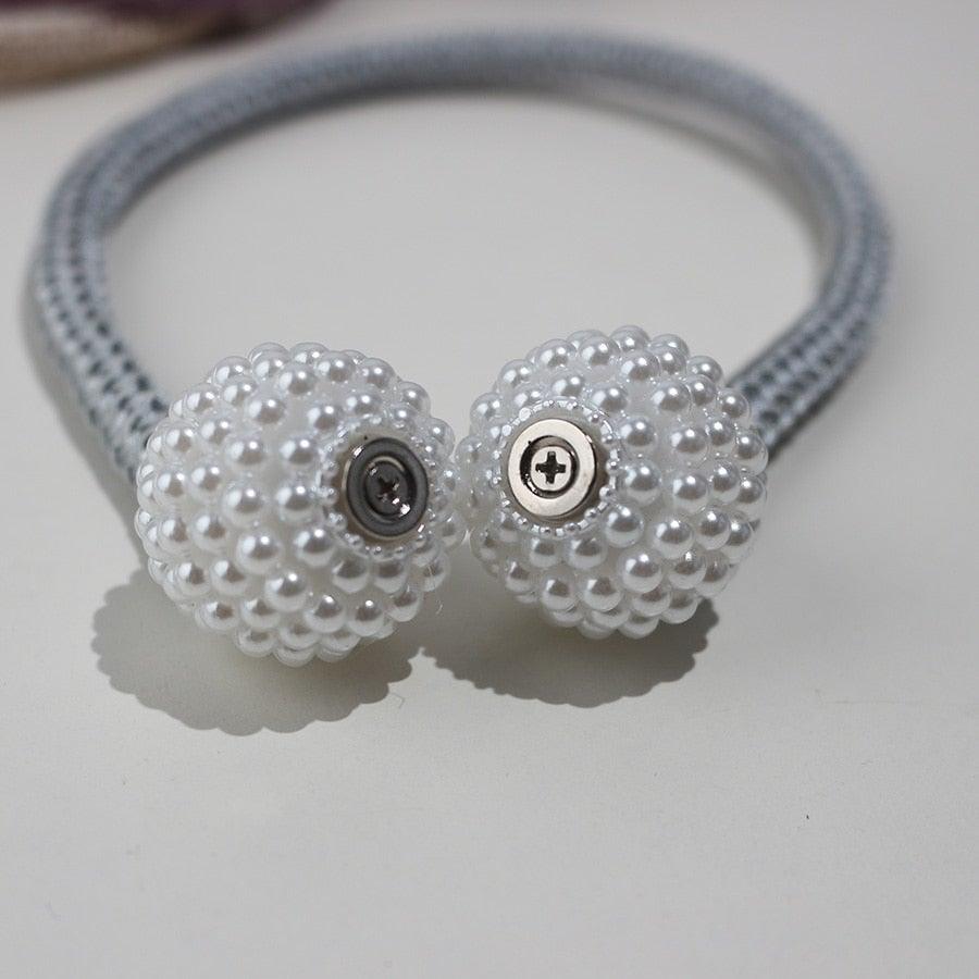 Pearl Magnetic Curtain Tieback Clips Elegant Window Accessories Decor