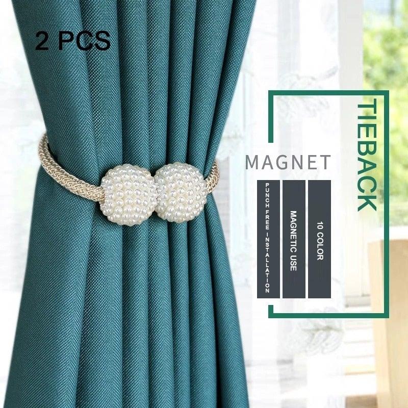 Pearl Magnetic Curtain Tieback Clips Elegant Window Accessories Decor