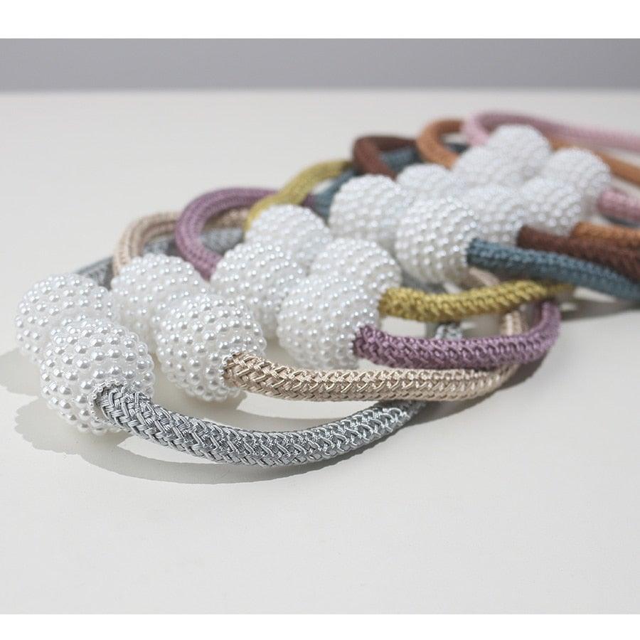 Pearl Magnetic Curtain Tieback Clips Elegant Window Accessories Decor