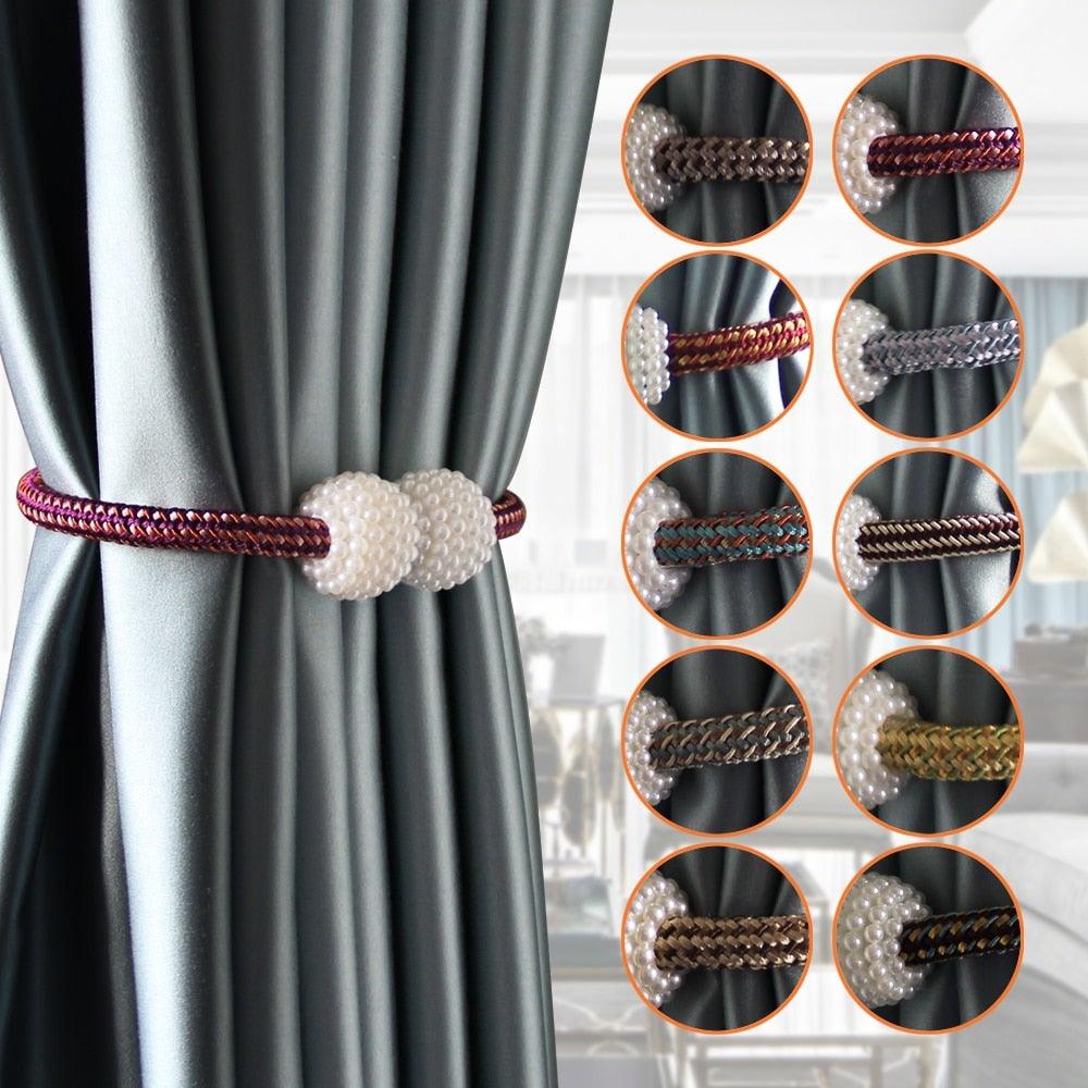 Pearl Magnetic Curtain Tieback Clips Elegant Window Accessories Decor