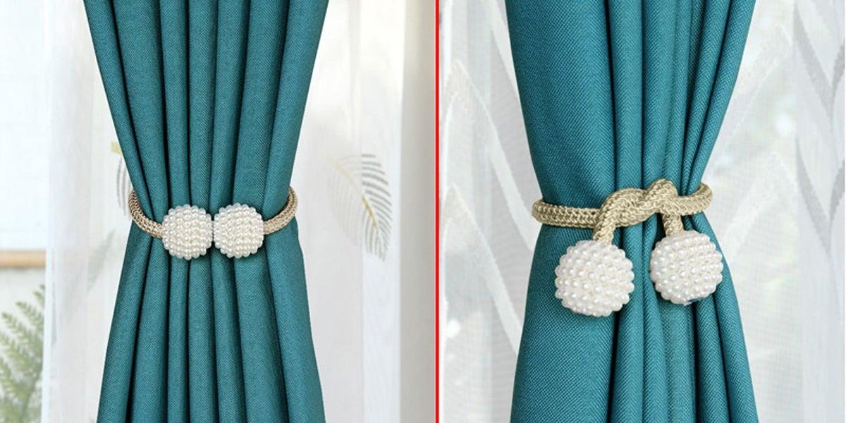 Pearl Magnetic Curtain Tieback Clips Elegant Window Accessories Decor