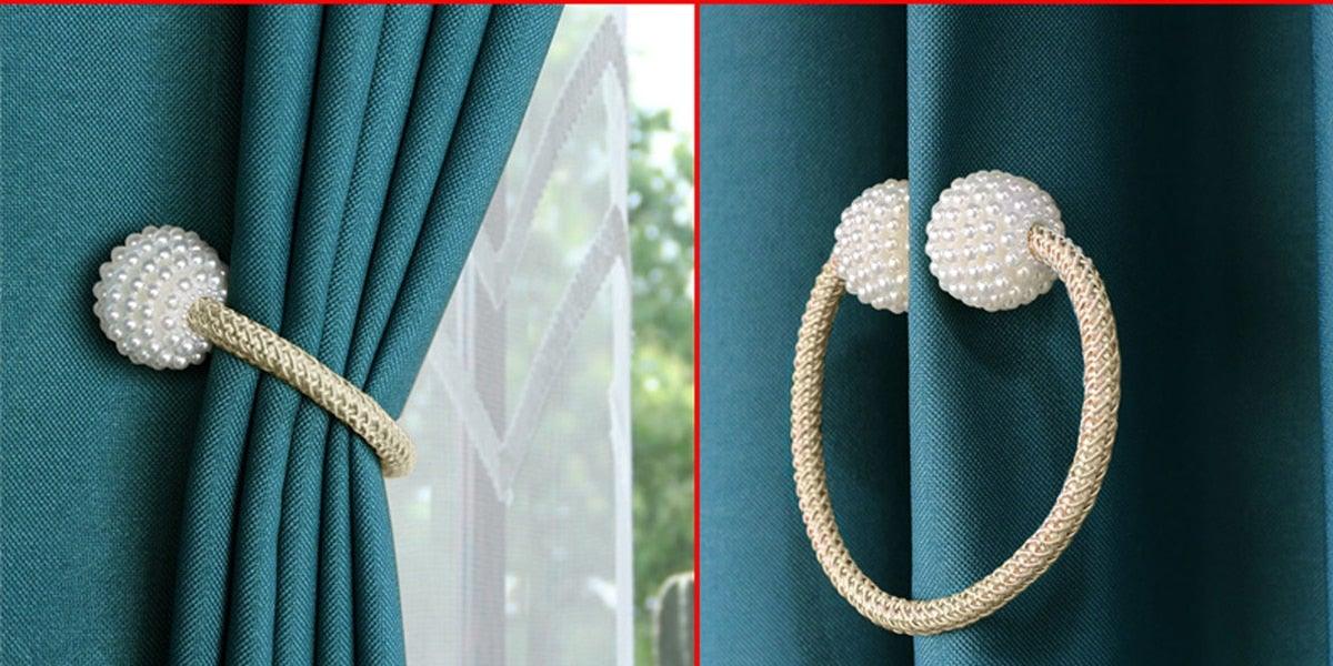 Pearl Magnetic Curtain Tieback Clips Elegant Window Accessories Decor