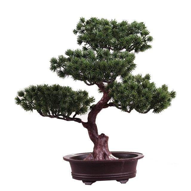 Lifelike Artificial Bonsai Pine Tree Potted Home Decoration