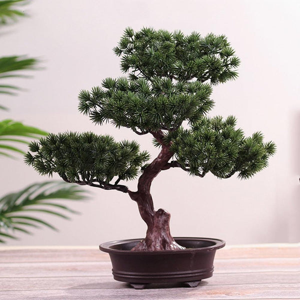 Lifelike Artificial Bonsai Pine Tree Potted Home Decoration