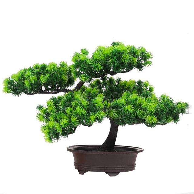 Lifelike Artificial Bonsai Pine Tree Potted Home Decoration