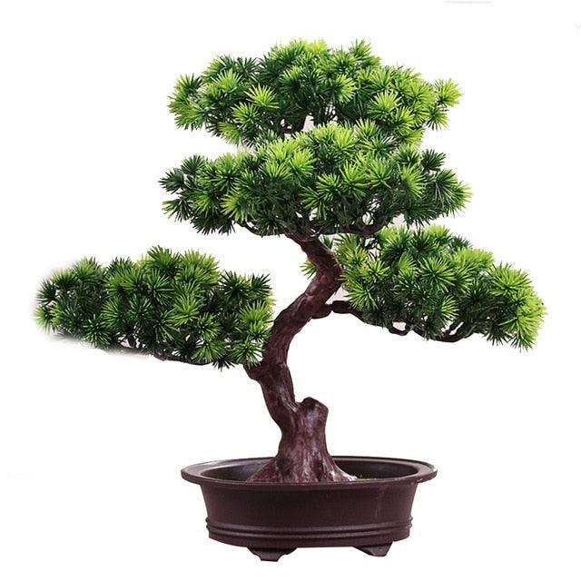 Lifelike Artificial Bonsai Pine Tree Potted Home Decoration