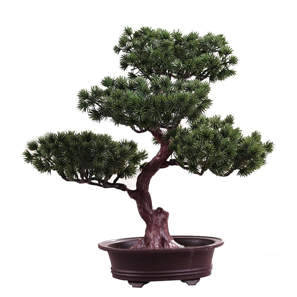 Lifelike Artificial Bonsai Pine Tree Potted Home Decoration